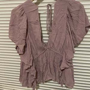 Free people button up lilac blouse, size L.